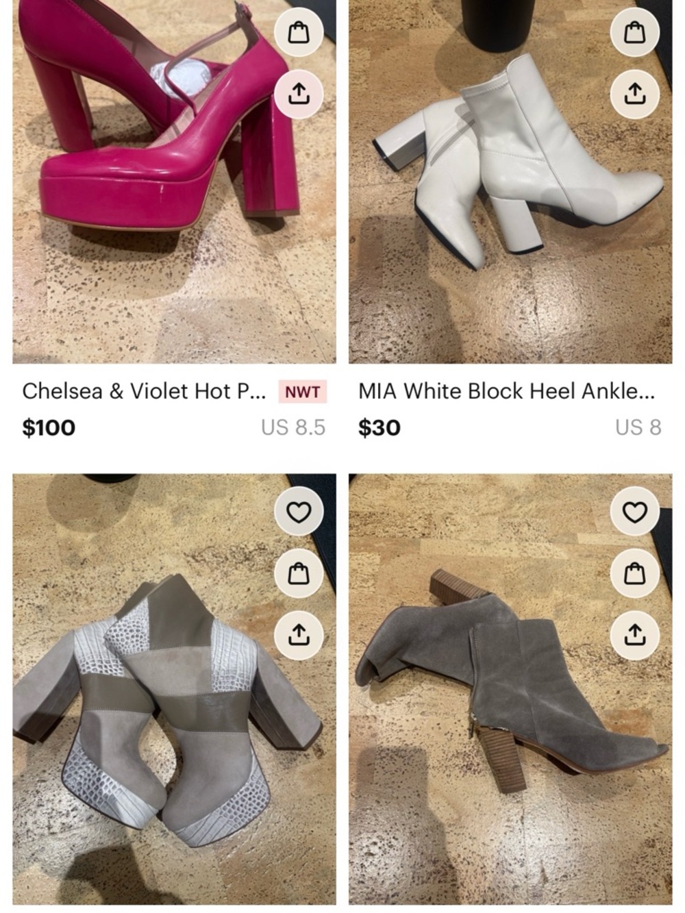 LOT Chelsea & Violet Hot Pink, MIA white, Vince Camuto block,  Elaine Turner LOT